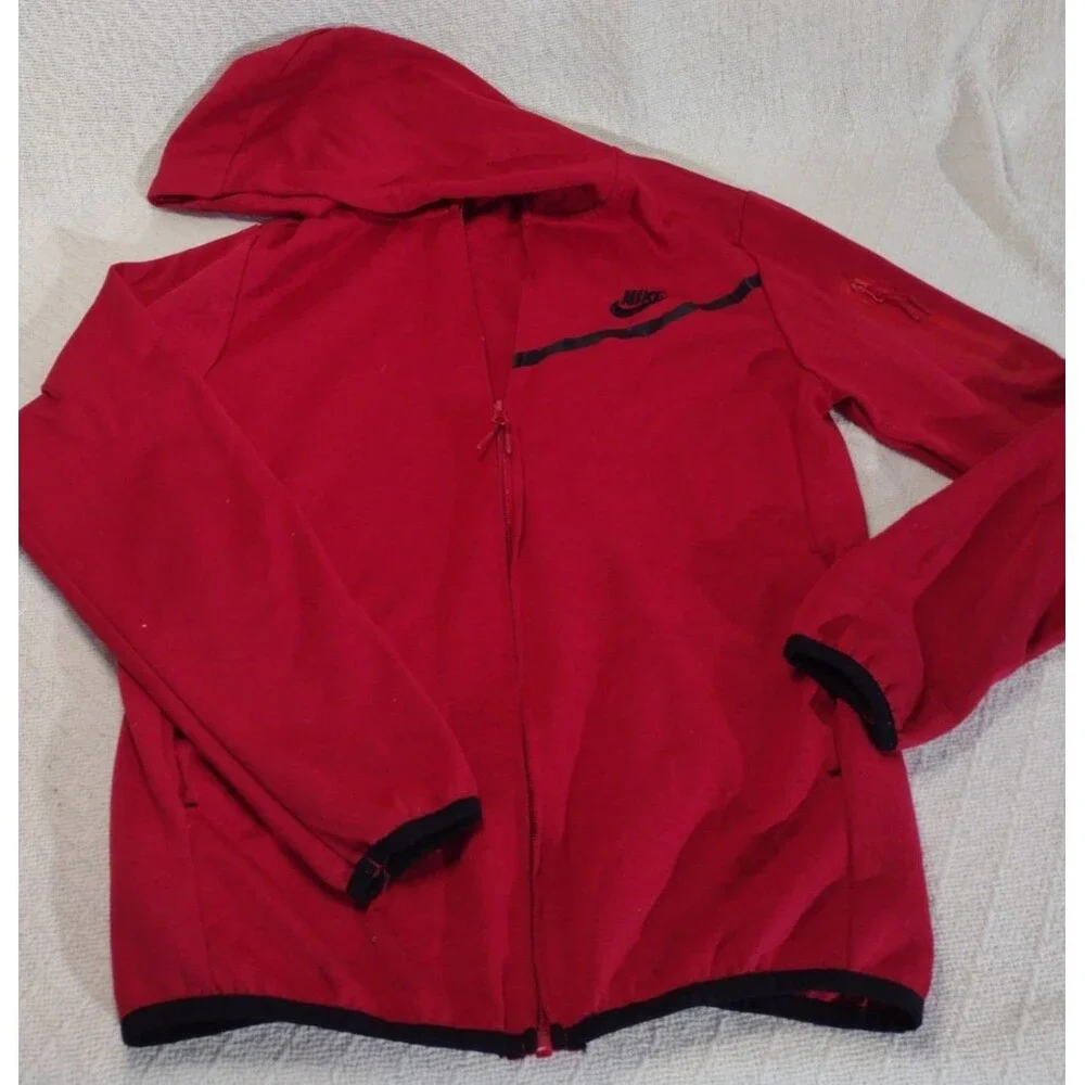 Nike Men's Tech Fleece Full Zip Hoodie Red, Size M